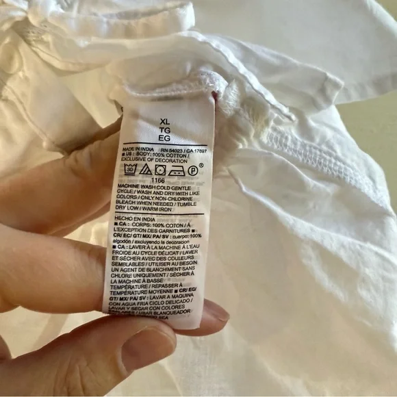 Old Navy Tie Waist Sleeveless Lace Trim Top White Size XL - Picture 5 of 7